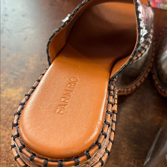 Farm Rio Sample Silver Wedge Mule Sandal - Picture 4 of 14